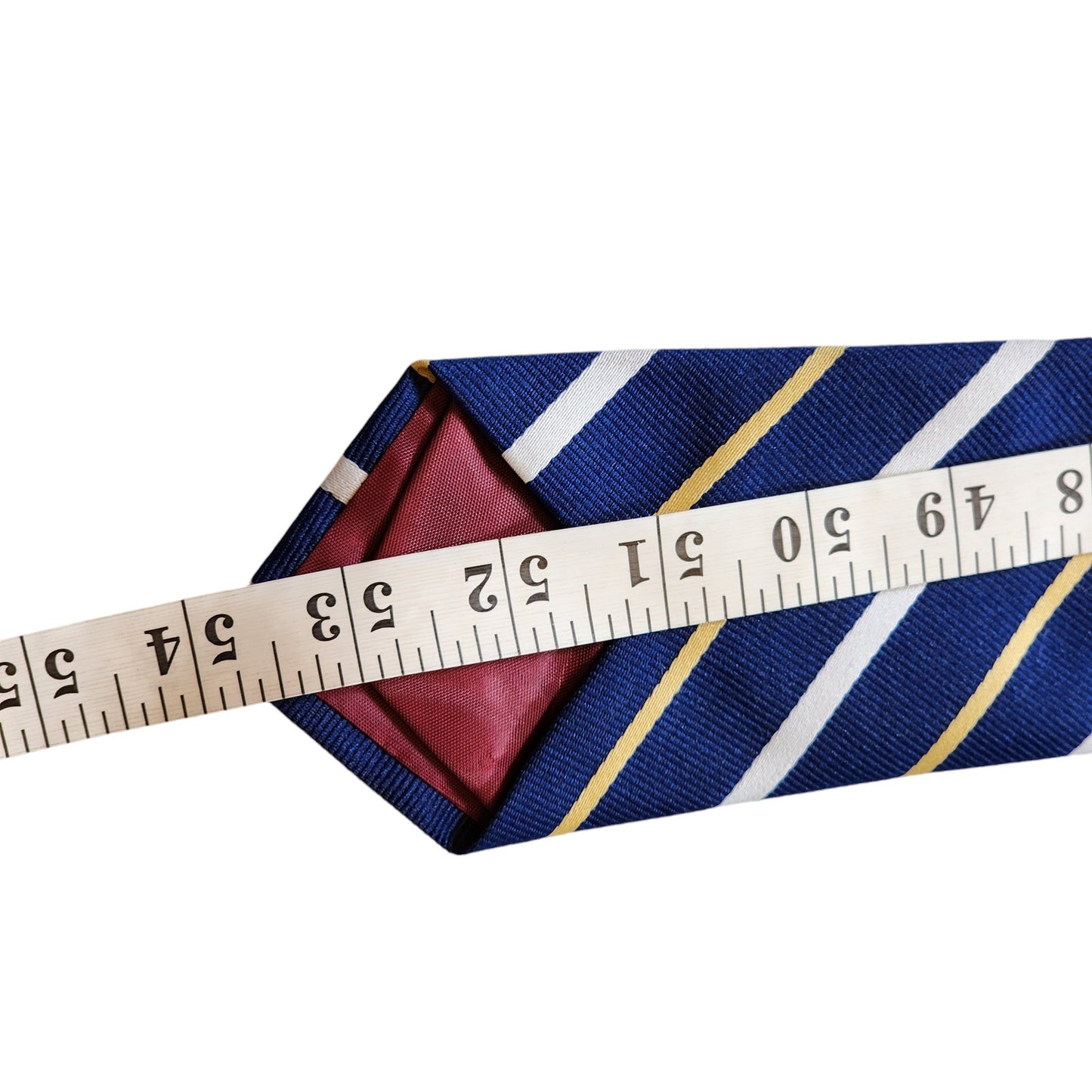 Vintage Designer Creations Mens Tie Necktie Blue Yellow White Stripes Office