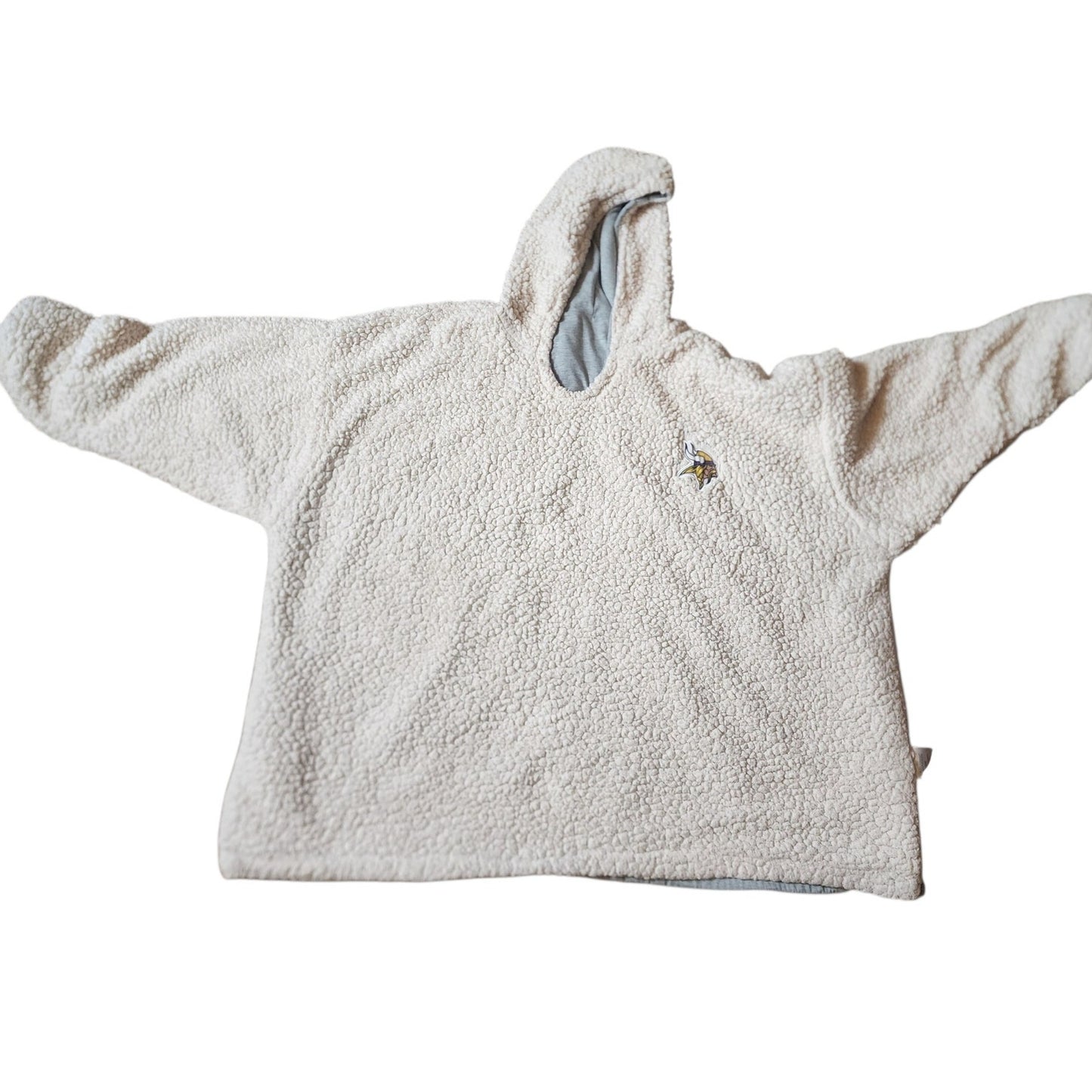 NFL Minnesota Viking Oversized Sherpa Lined Hoodie Blanket Adult Sweatshirt Cozy