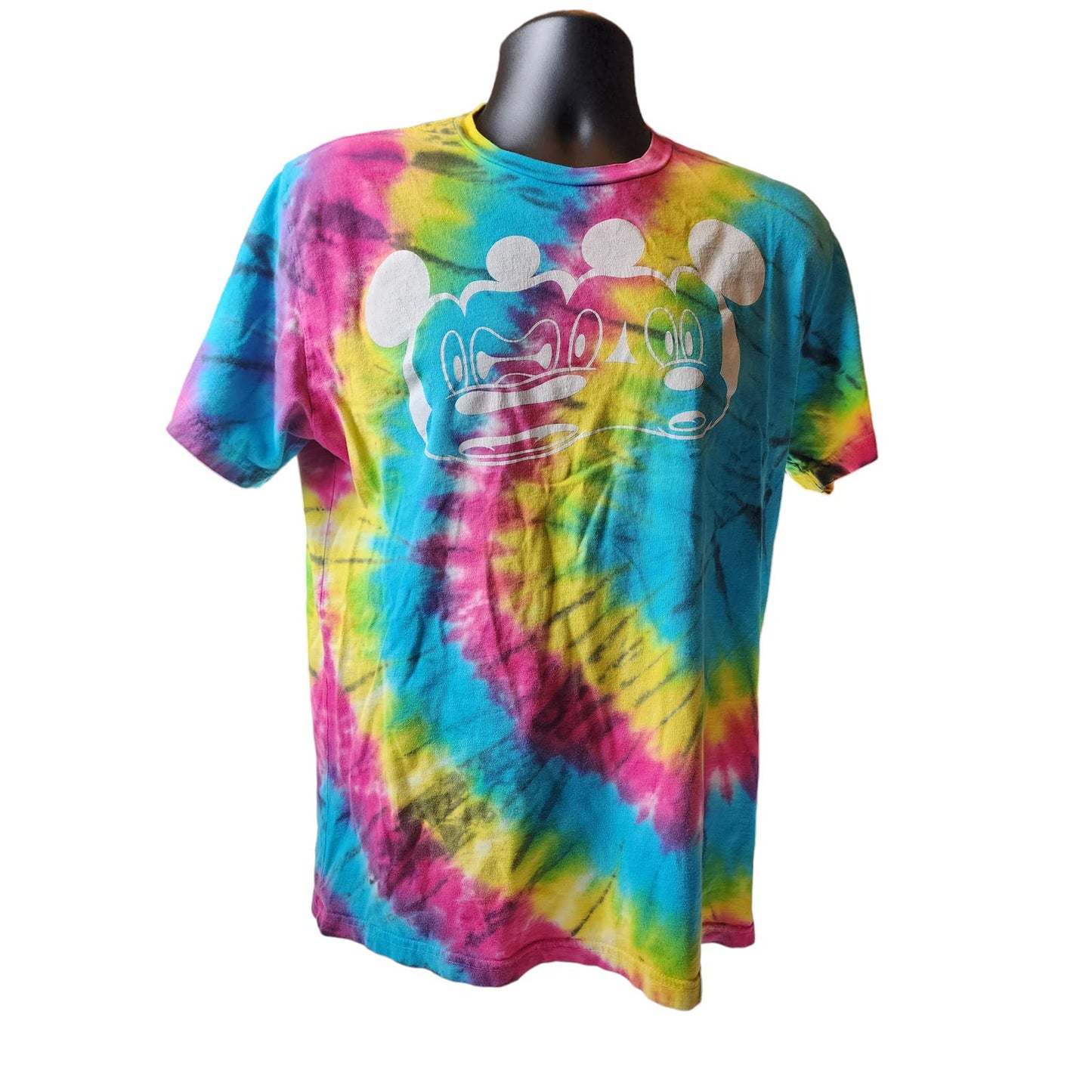 Disney Neff Shirt Mens Medium Mickey Short Sleeve Retro Streetwear Bold Tie Dye