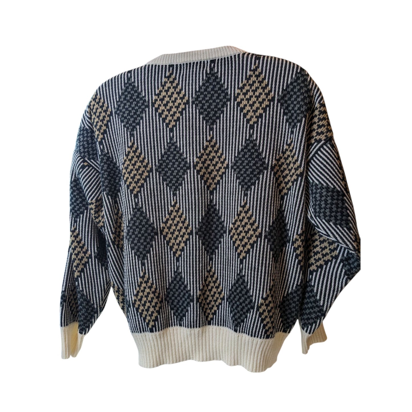 Vintage S.Wm Casuals Sweater Mens XL Geometric Knit Pullover Acrylic Retro