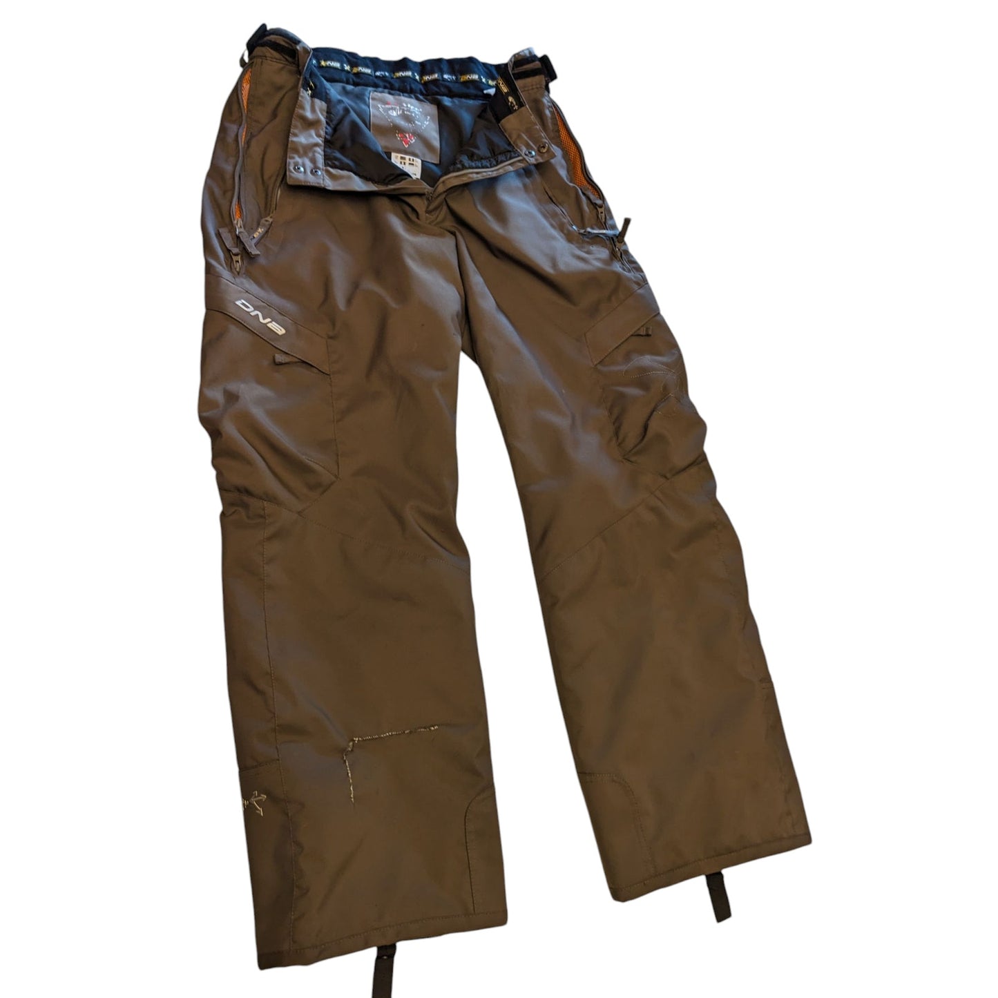 DNA Mens Ski Pants Size 36 Brown Waterproof Snowboarding Insulated