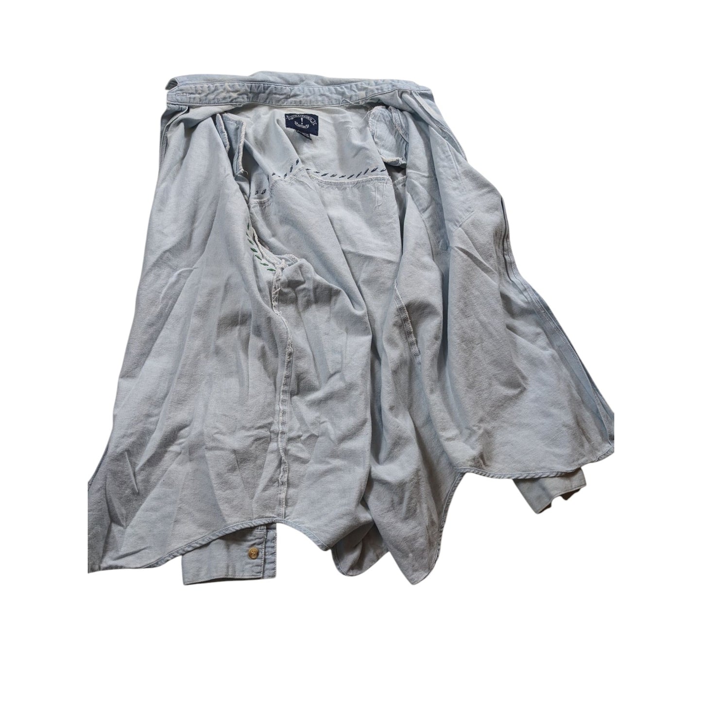 Vintage Solutions Denim Style Shirt Women Medium Embroidered Button Boho Western