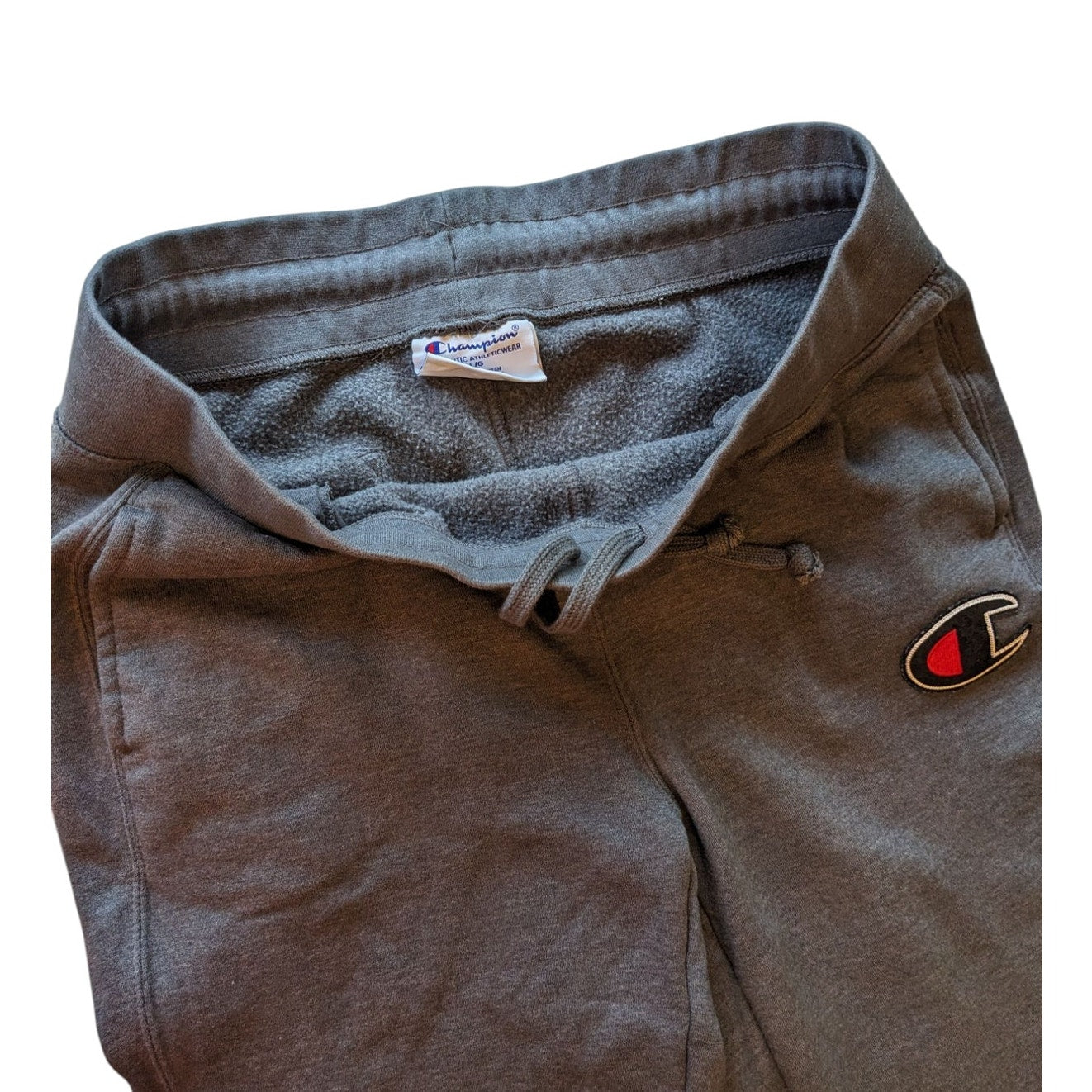 Champion Sweatpants Men Large Jogger Fleece Lined Athletic Logo Waist Drawstring