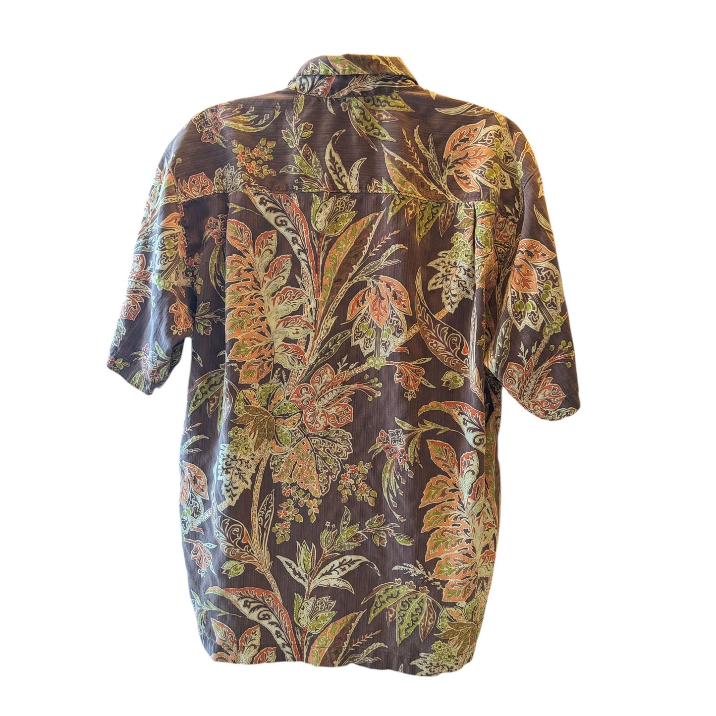 Tommy Bahama Silk Shirt Mens XL Hawaiian Tropical Vacation Resort Short Sleeve