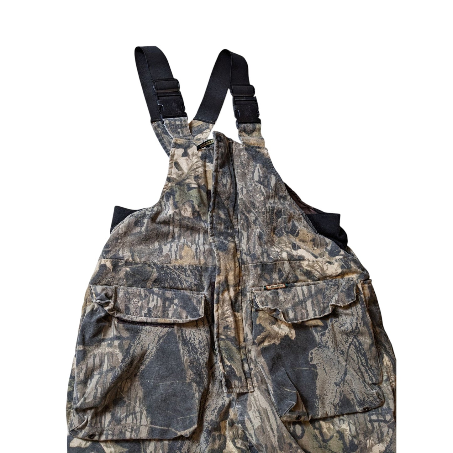 Remington Camo Insulated Overalls Men Large Mossy Oak Tree Hunting Snow Bibs