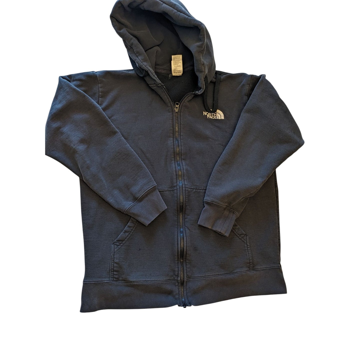 North Face Hoodie Mens Large Logo Sweatshirt Full Zip Drawstring Kangaroo Pocket