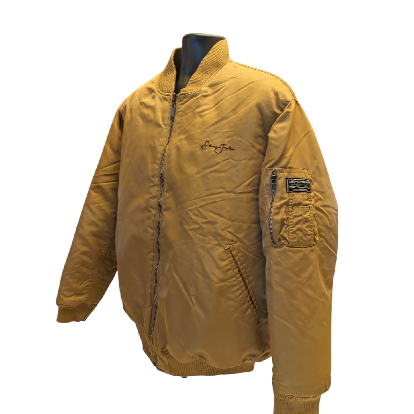 Sean John Aviator Bomber Jacket Mens XL Nylon Quilted Lining Streetwear Flight