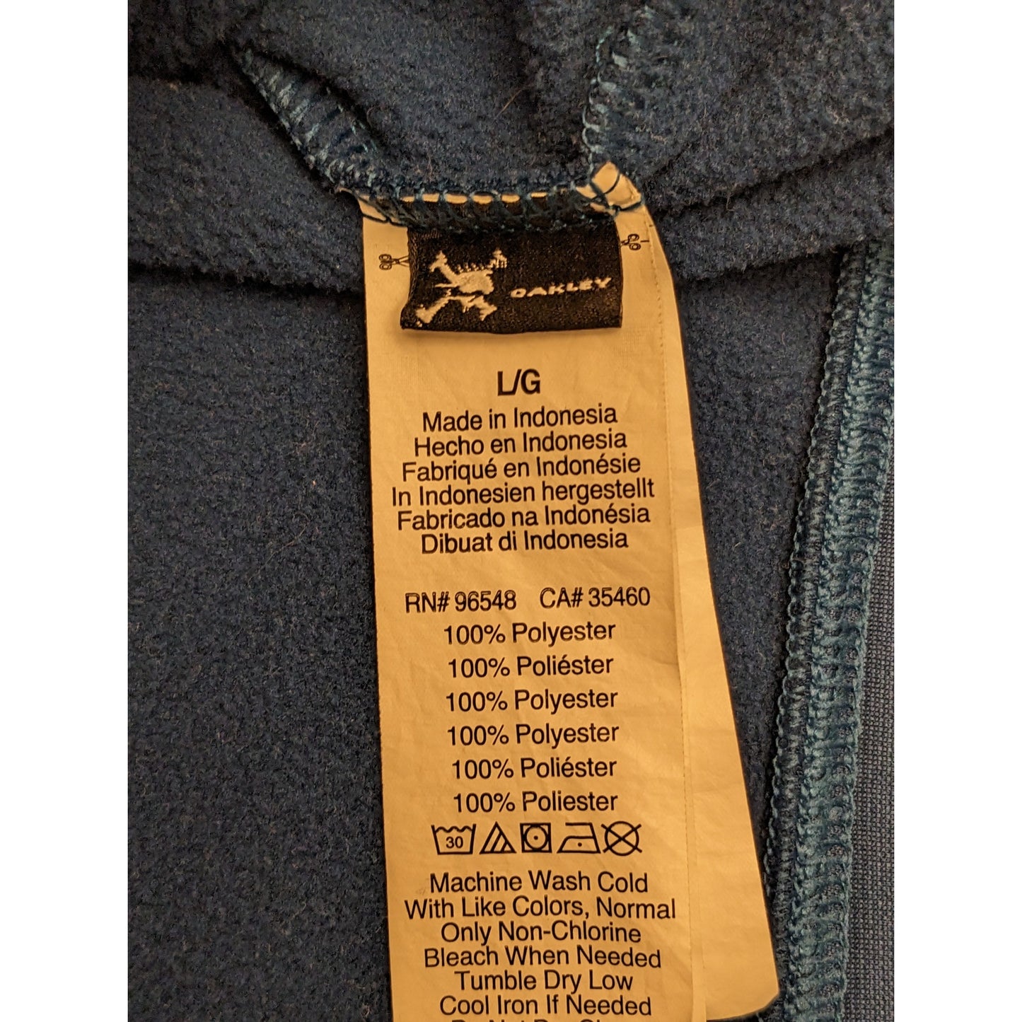 Oakley Hoodie Men Large Full Zip Hoodie Fleece Jacket Activewear Sweatshirt