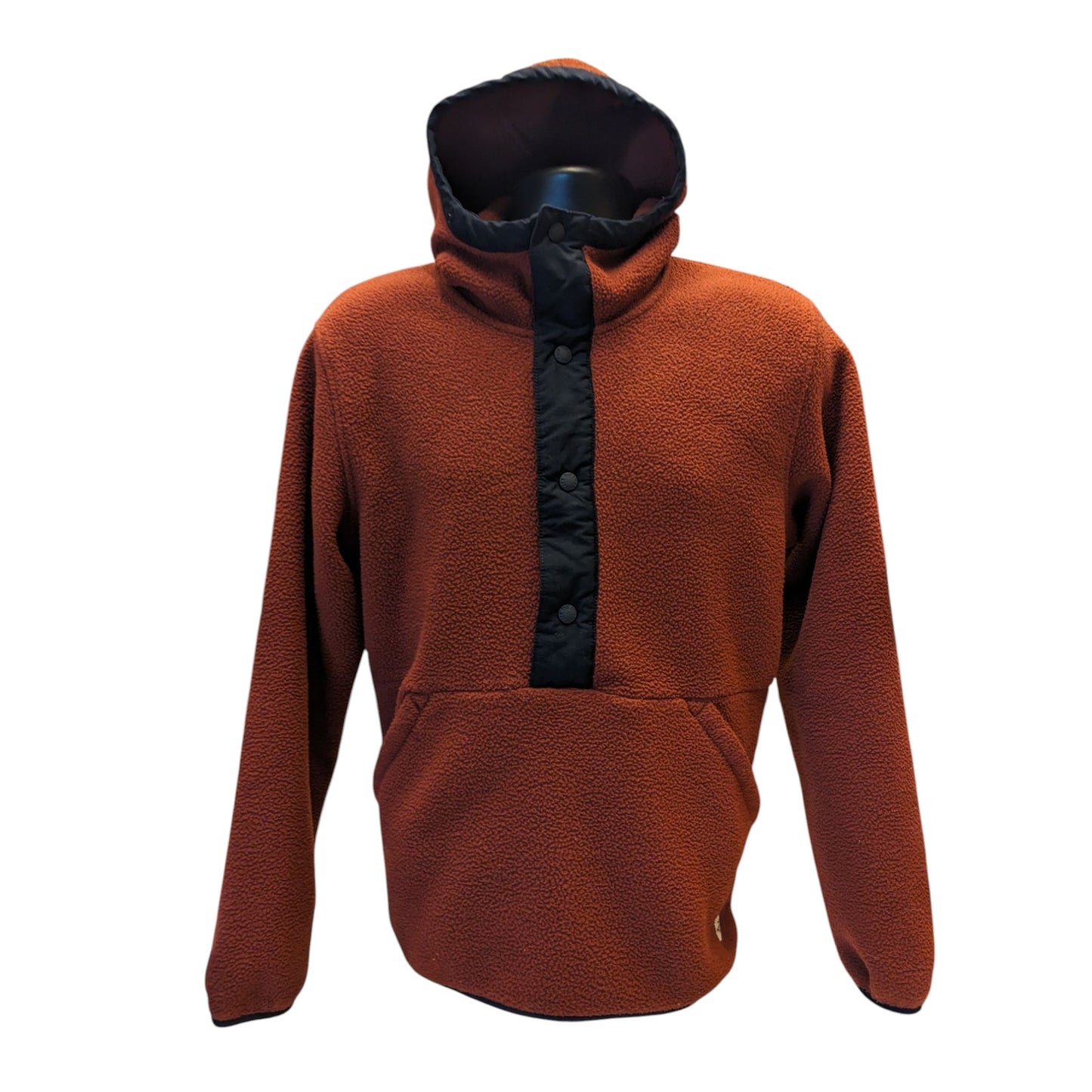 North Face Hoodie Mens Medium Pullover Fleece Jacket Rust Brown Kangaroo Pocket