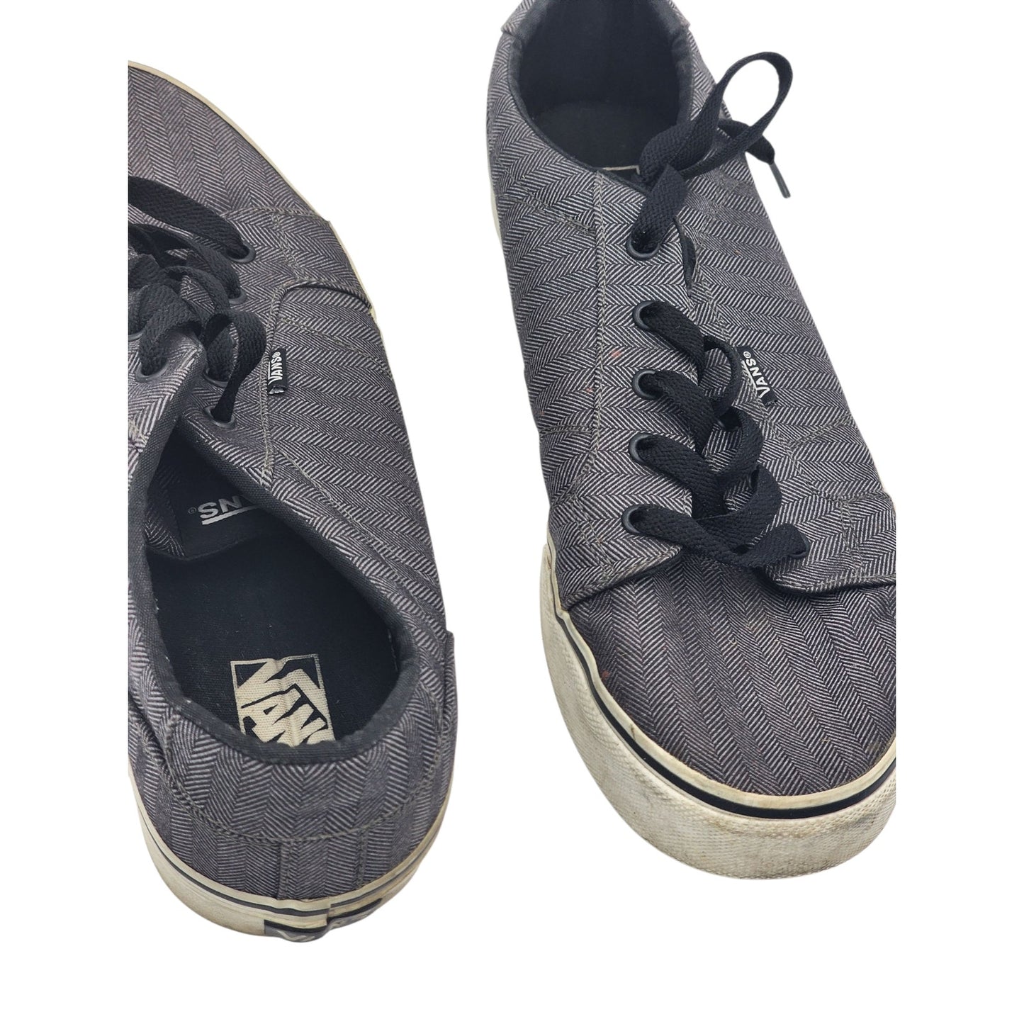 Vans Sneakers Mens 12 Gray Herringbone Low Top Skate Shoes Casual VN-ONLUL9B-MEN