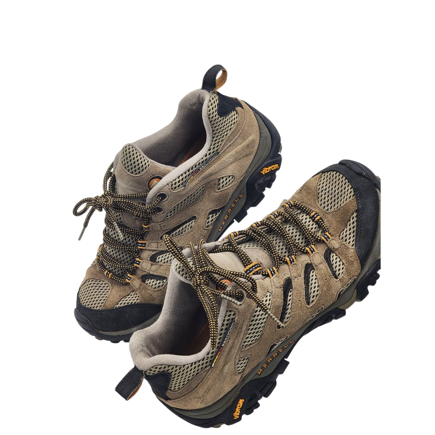 Merrell Moab Ventilator Hiking Shoes Mens 9 Walnut Suede Mesh Trail Vibram Sole