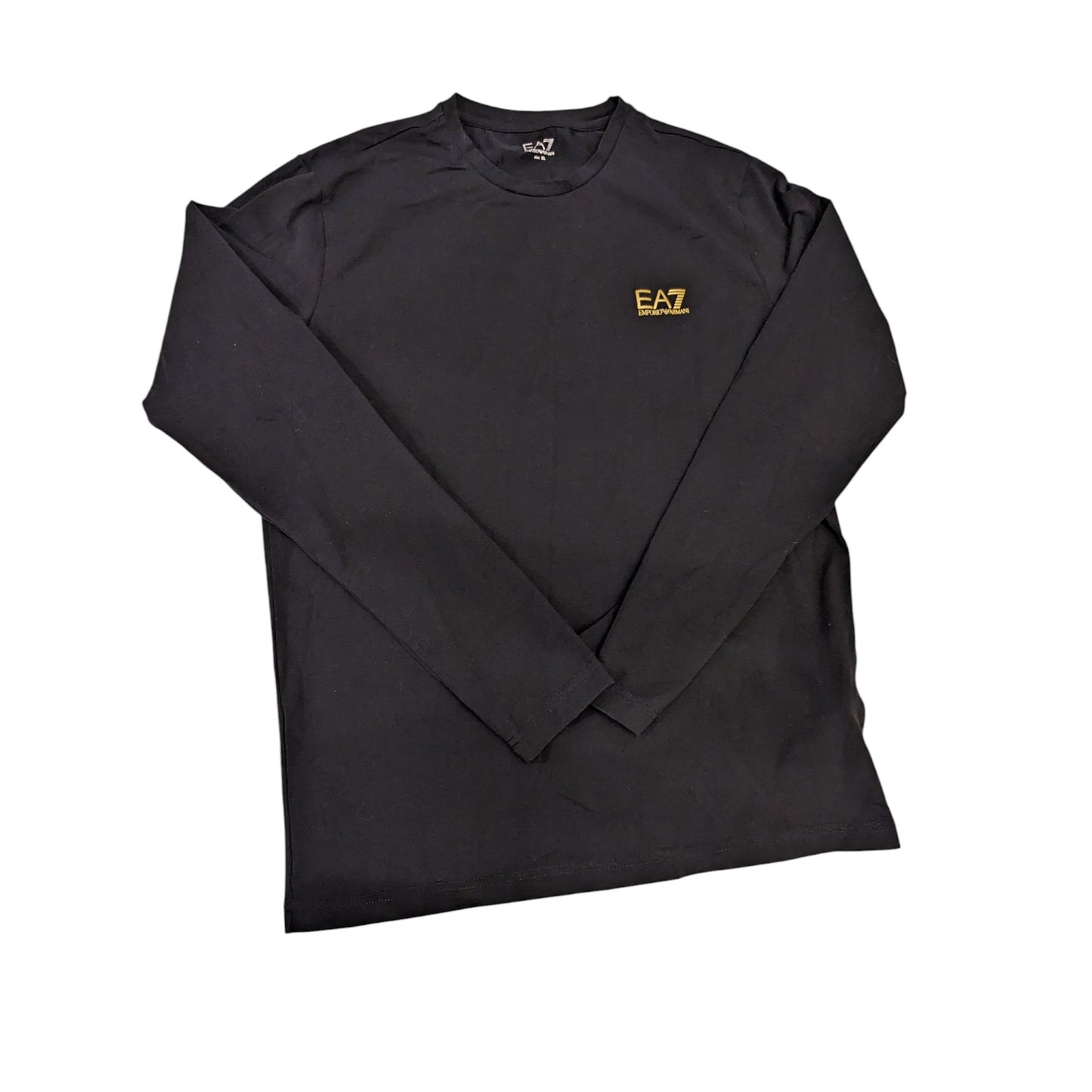 Emporio Armani EA7 Shirt Mens XL Black Long Sleeve Logo Streetwear Athleisure
