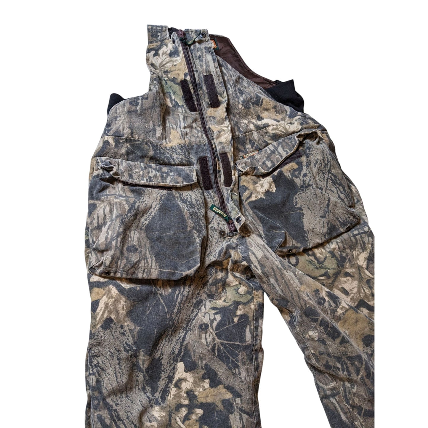 Remington Camo Insulated Overalls Men Large Mossy Oak Tree Hunting Snow Bibs