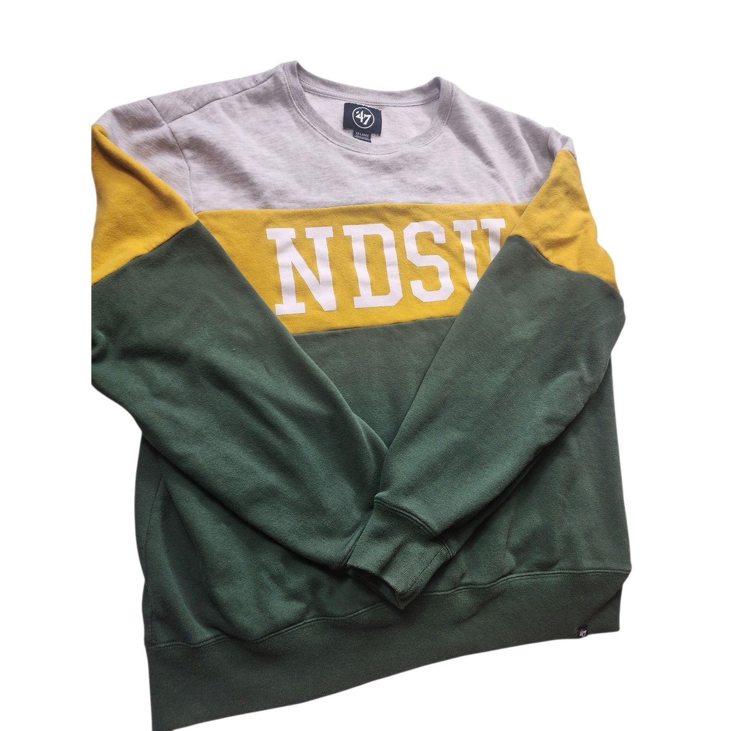 47 Brand NDSU Crewneck Sweatshirt Mens XXL North Dakota State Bison Colorblock
