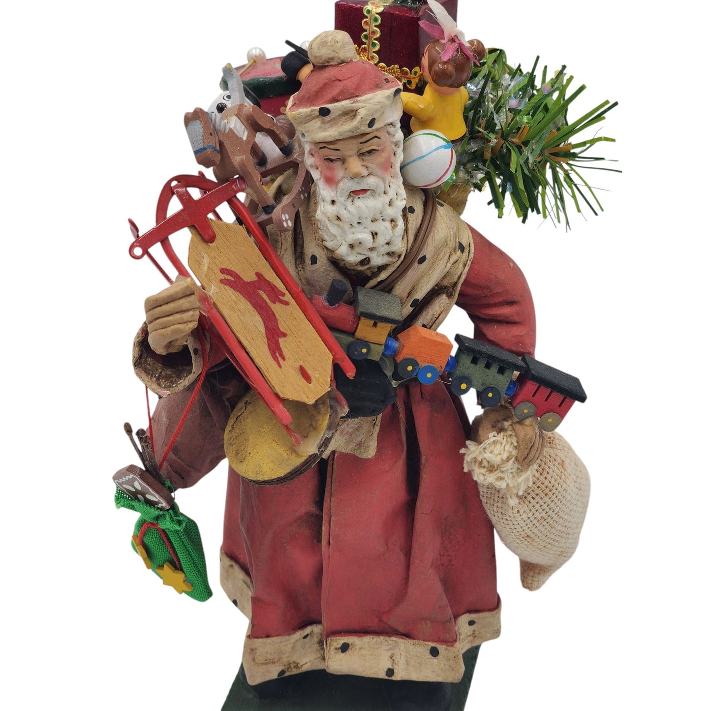 Vintage Italian Santa Figurine Italy HandPainted Old World Christmas Decor 10"