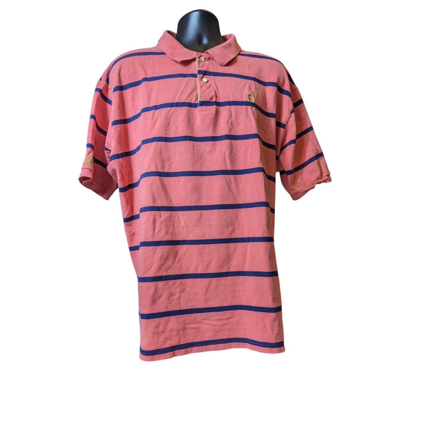 U.S. Polo Assn. Coral Polo Shirt Mens 3XLT Striped Short Sleeve Cotton Classic