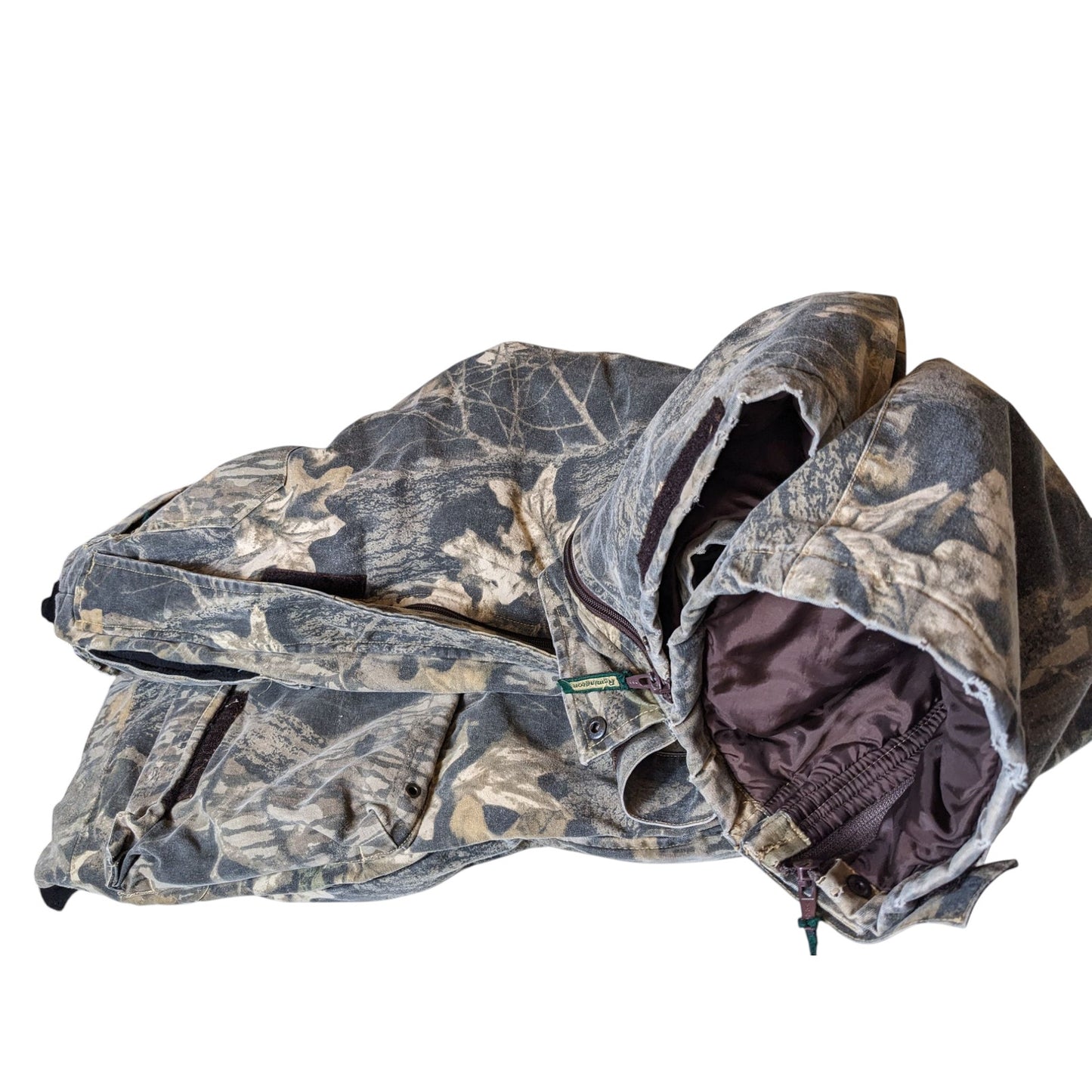 Remington Camo Insulated Overalls Men Large Mossy Oak Tree Hunting Snow Bibs