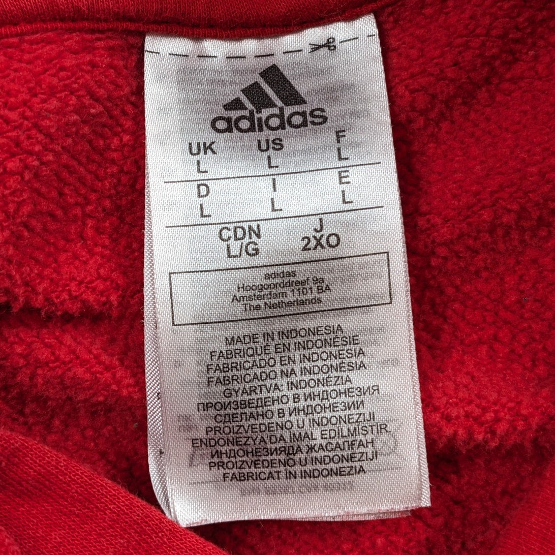 Adidas Hoodie Men Medium/Large RedNavy Colorblock Pullover Sweatshirt Streetwear