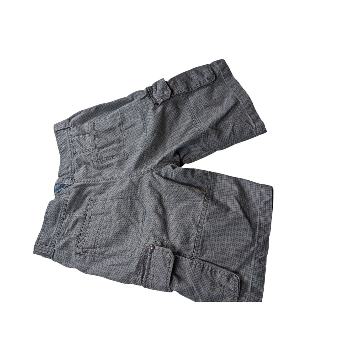 Ocean Pacific OP Mens 34 Cargo Shorts Utility Pockets Checkered Grid Pattern