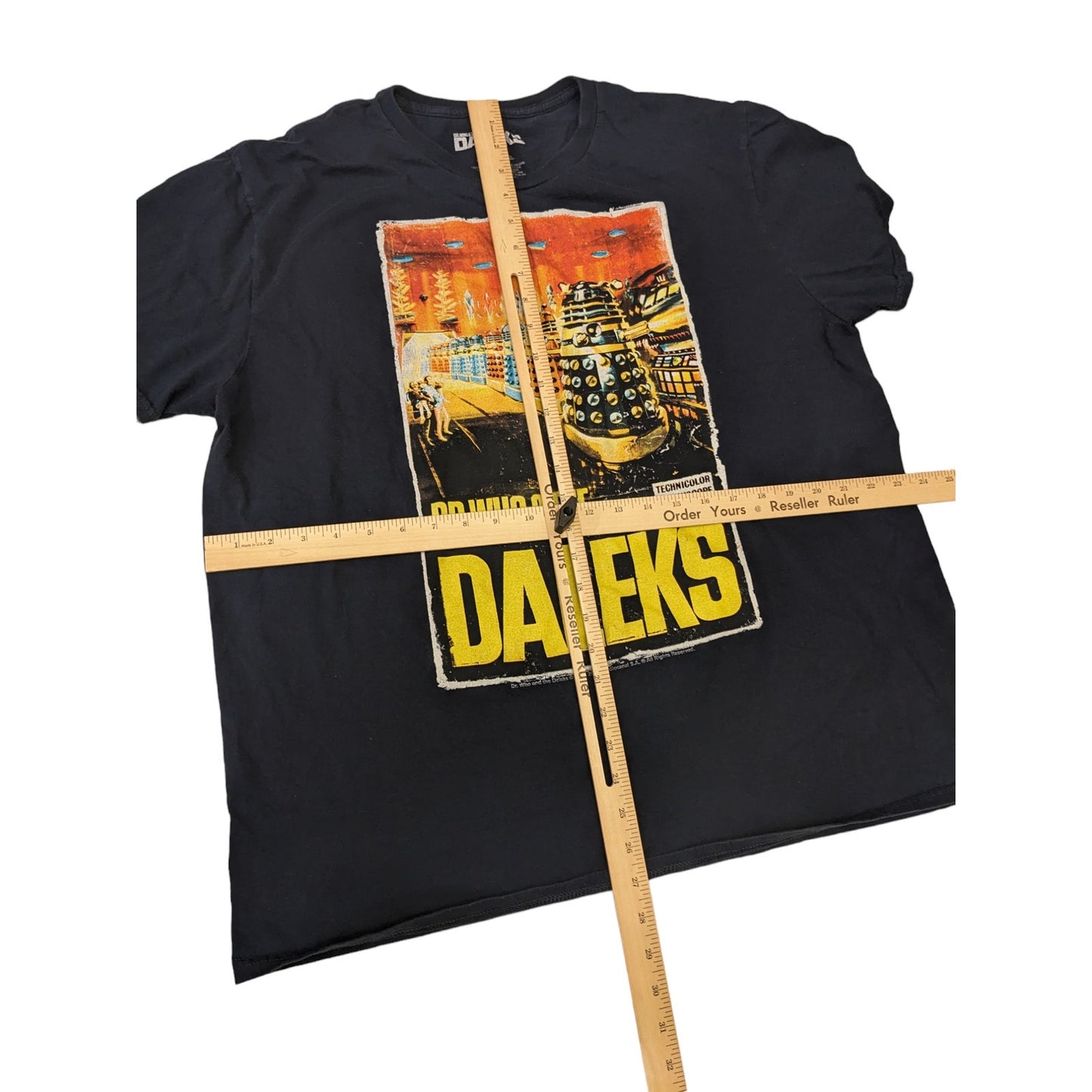 Dr Who Daleks T Shirt Mens XL Short Sleeve Black Graphic Print TV Show Sci Fi