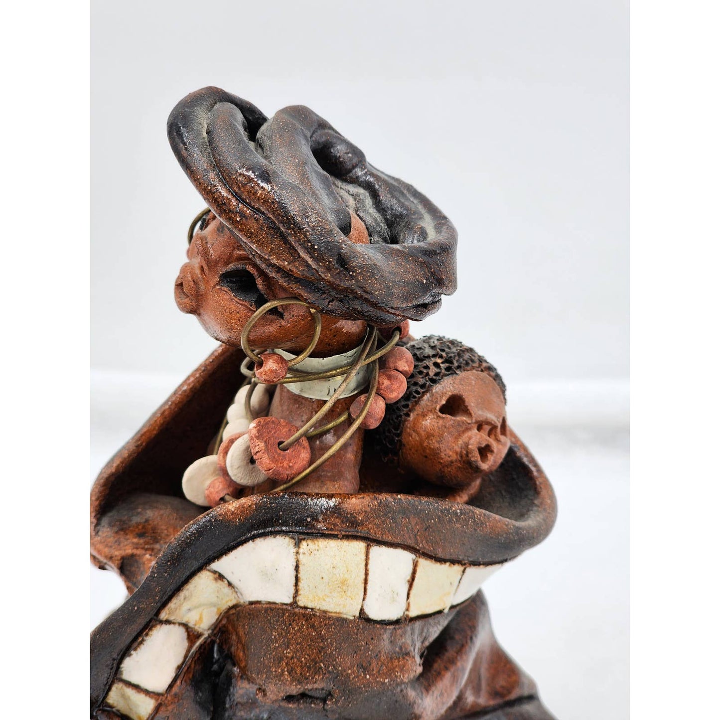 Tribal Art African Sculpture Woman Child Motherhood Ethnic Cultural Rare 10"