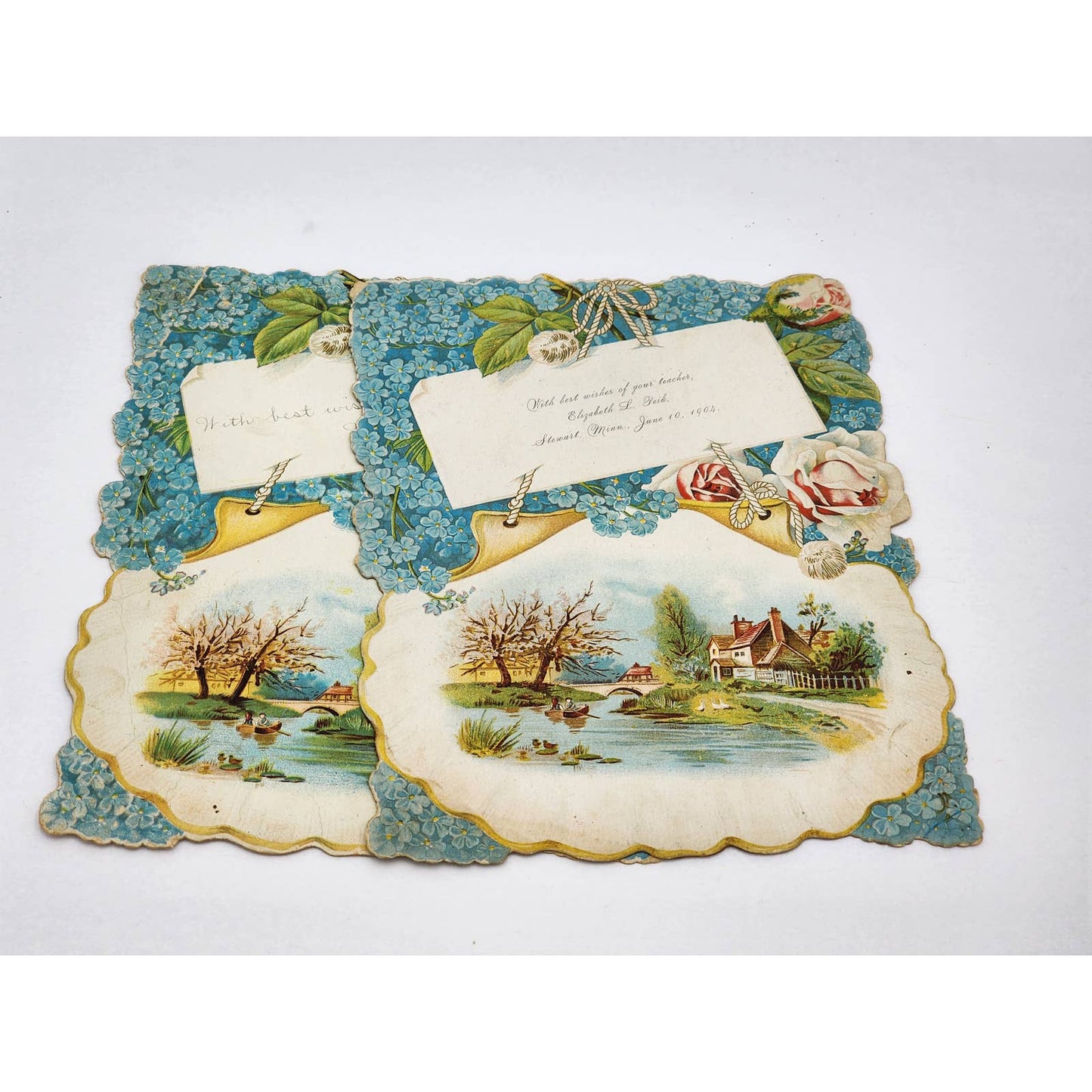 c1904 Antique Greeting Card To Teacher Minnesota 1904, 1907