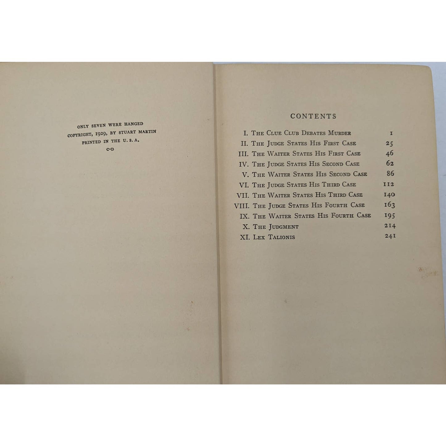 Only Seven Were Hanged By Stuart Martin Antiquarian Novel Early Edition 1929