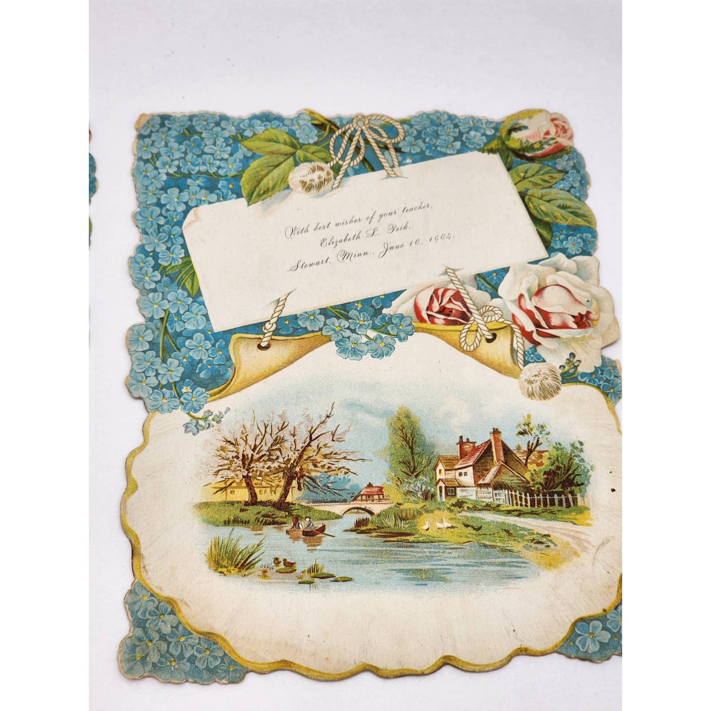 c1904 Antique Greeting Card To Teacher Minnesota 1904, 1907