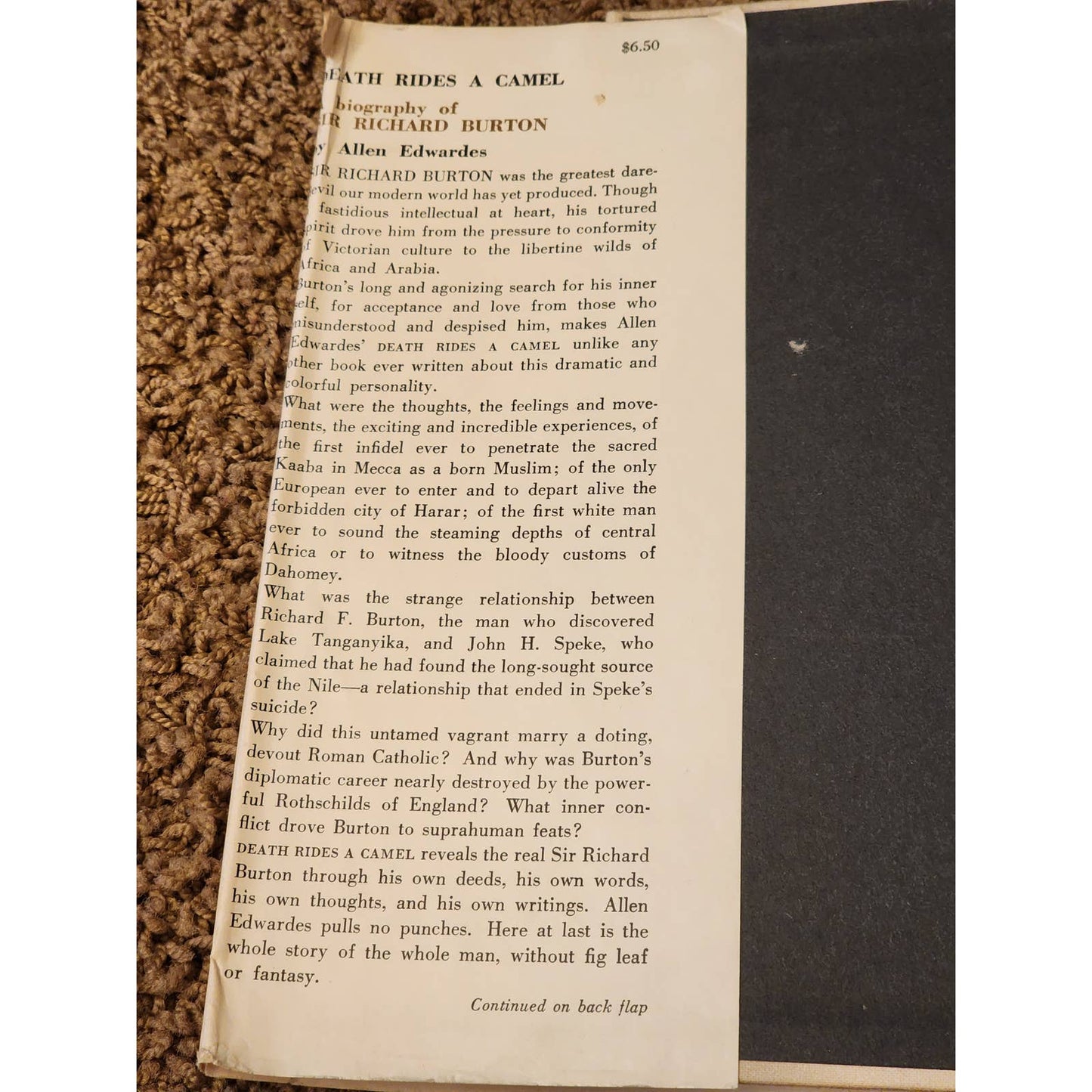 Death Rides A Camel Biography Sir Richard Burton By Allen Edwardes Vintage 1963