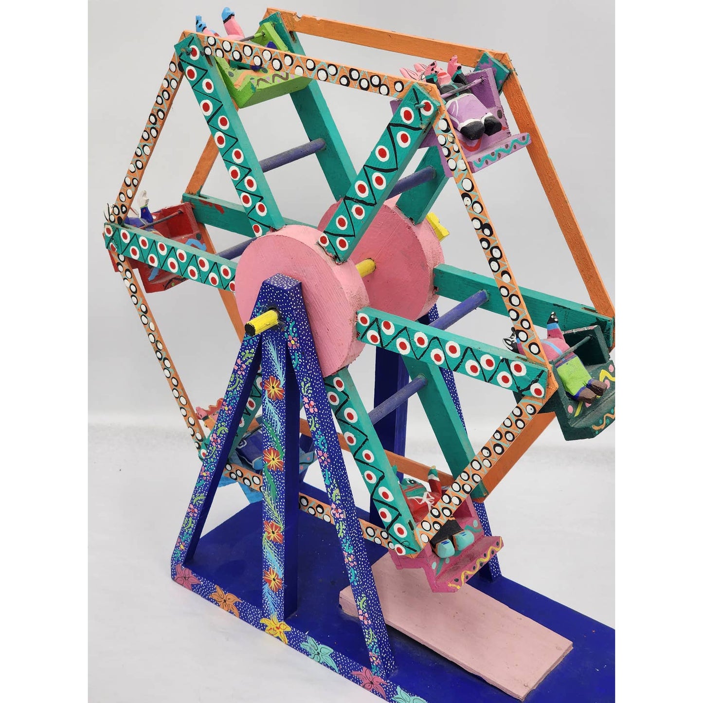 Alebrijes Oaxaca Ferris Wheel Signed Agustin Vasquez Aguilar Folk Art Mexico 17"