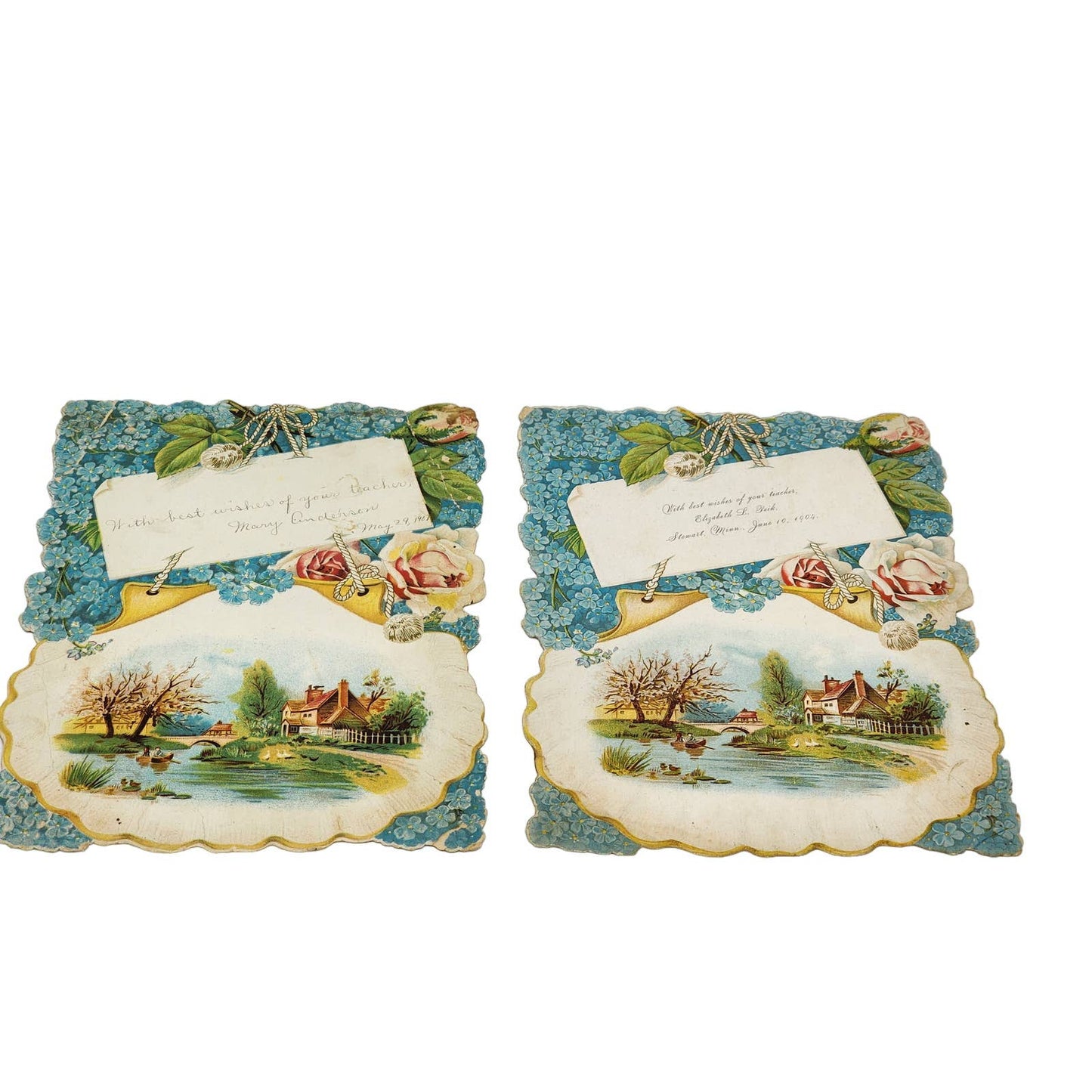 c1904 Antique Greeting Card To Teacher Minnesota 1904, 1907