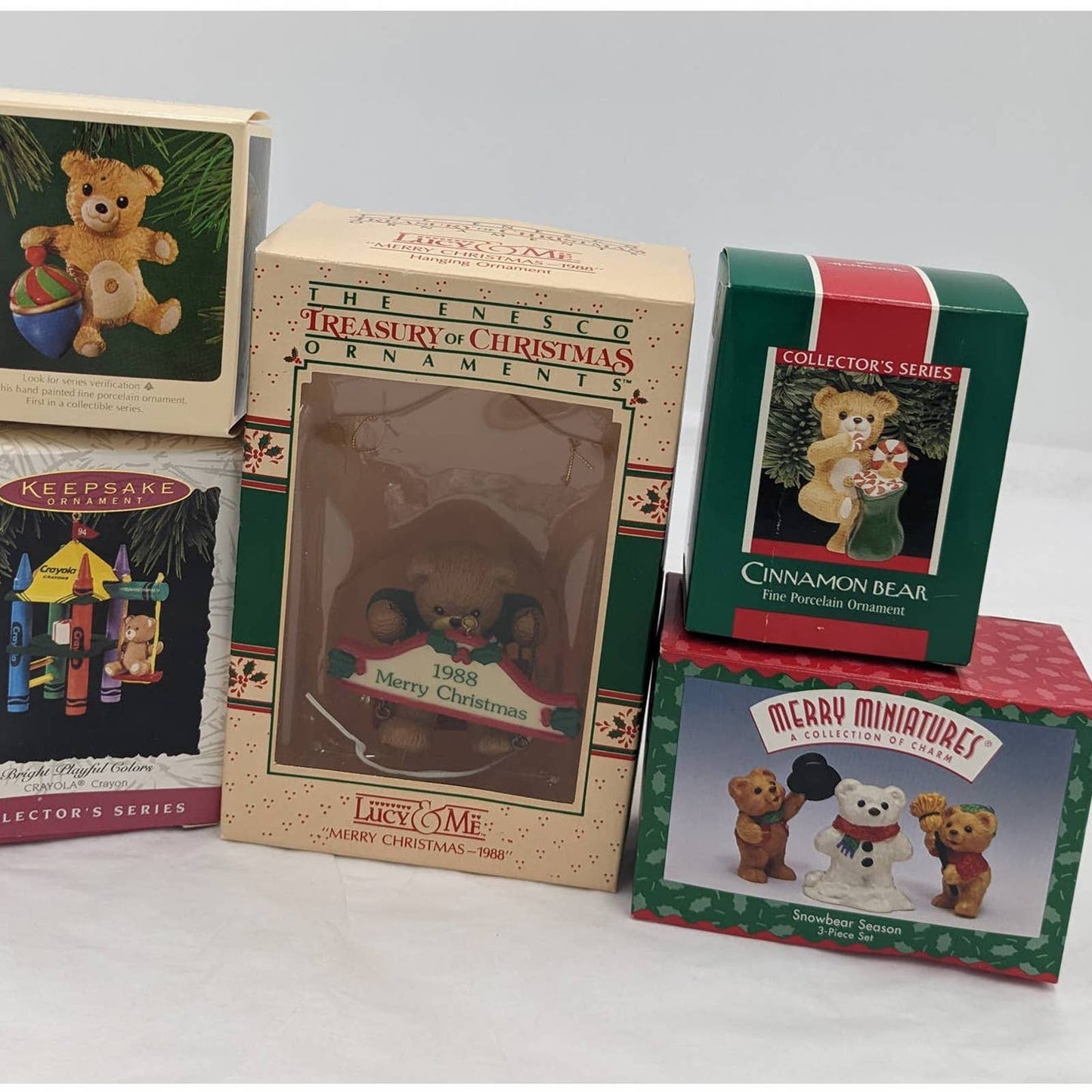 Hallmark Ornaments Vintage Keepsake Bright Playful Cinnamon Bear Snowbear W/Box