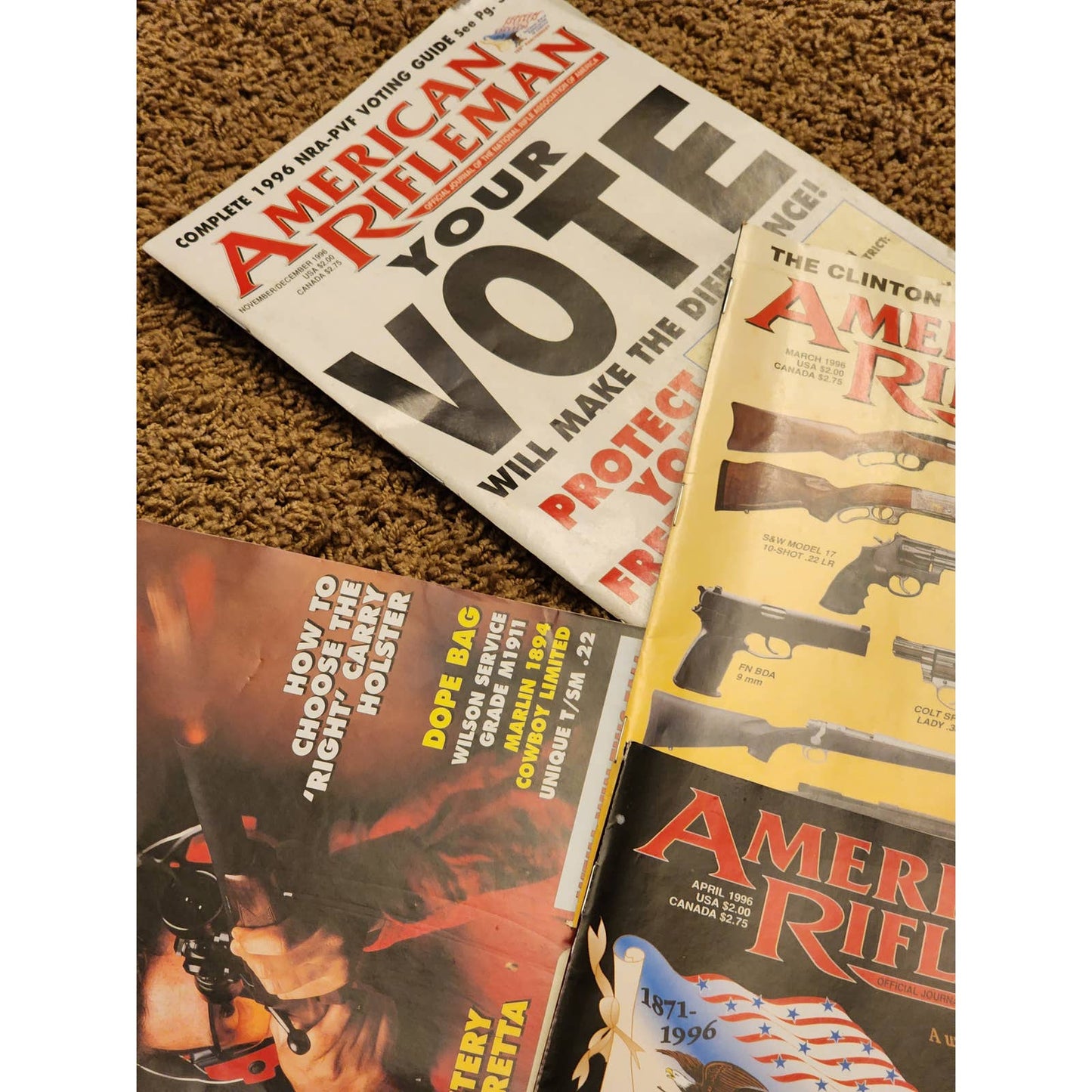 1996 The American Rifleman Magazine Lot 9 Vintage American History Hunting NRA