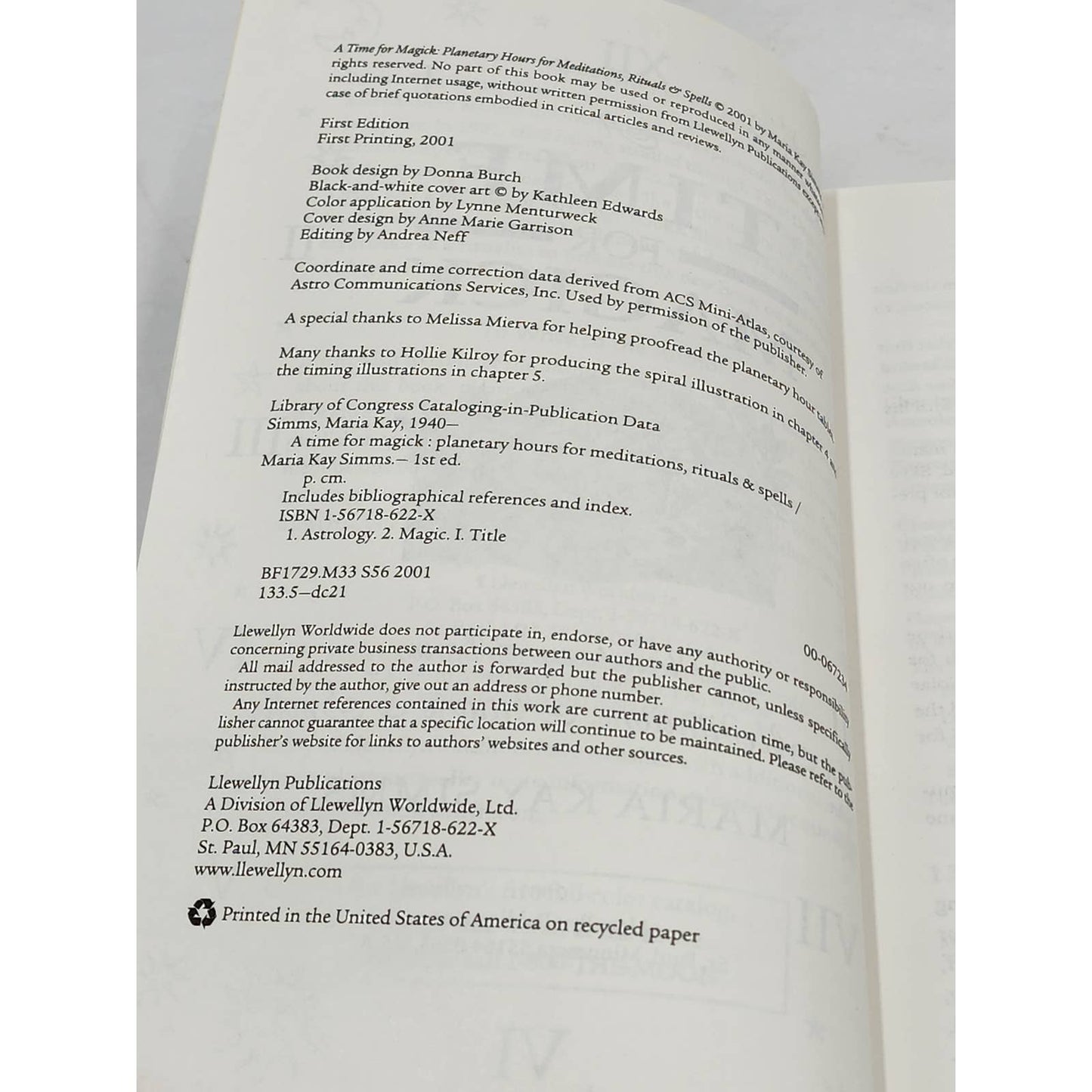 A Time For Magick Planetary Hours Mediation Ritual Spells By Maria Kay Simms 1st