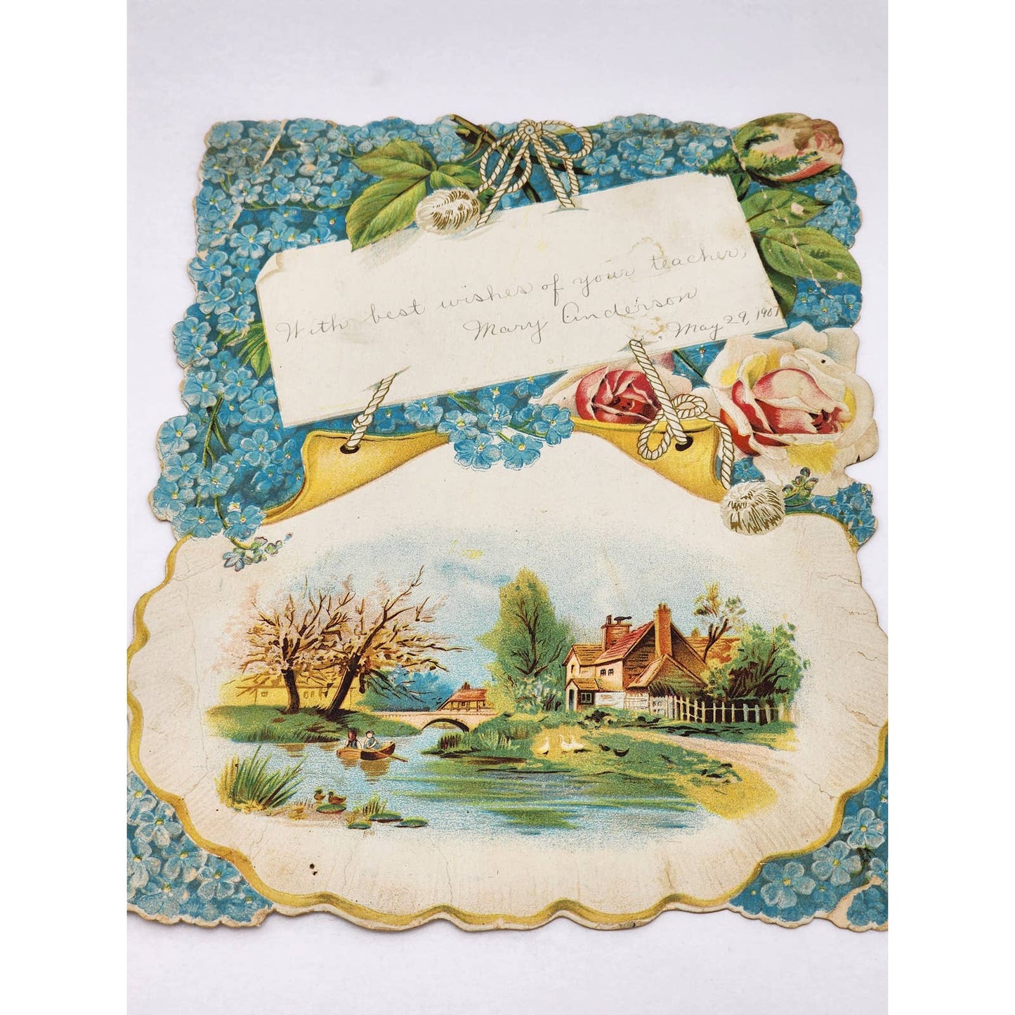 c1904 Antique Greeting Card To Teacher Minnesota 1904, 1907