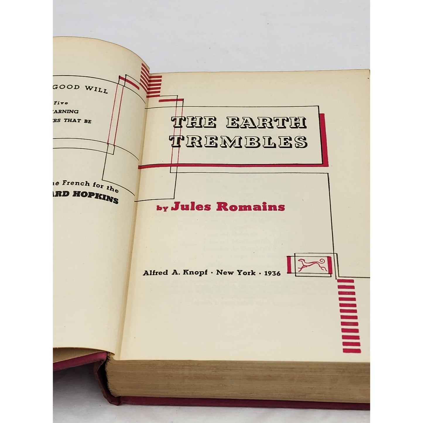 Earth Trembles Men Of Good Will By Jules Romains Vol 5 1st American Edition 1936