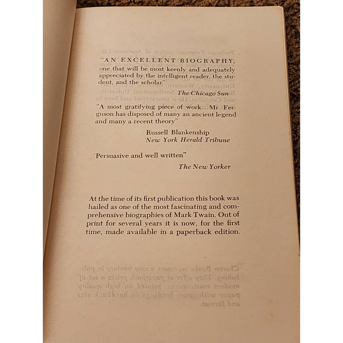 Mark Twain Man And Legend By DeLancey Ferguson Biography Vintage 1963