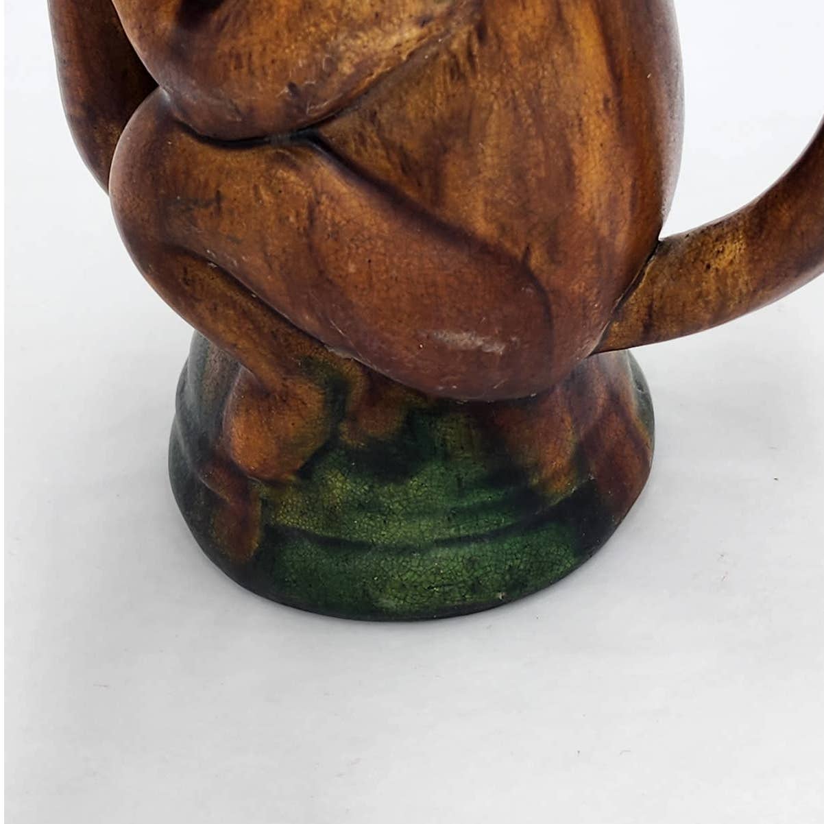 Vintage Circus Monkey Teapot Music Harmonica Snake Spout Whimsical Rare Quirk 9"