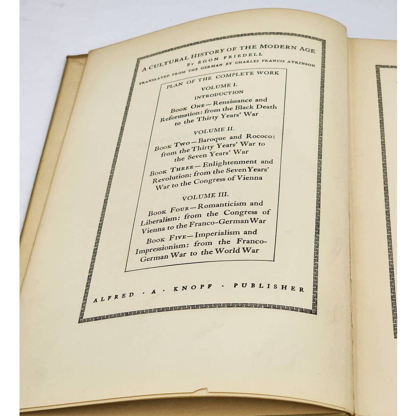 A Cultural History Of Modern Age By Egon Friedell First Edition Renaissance 1931