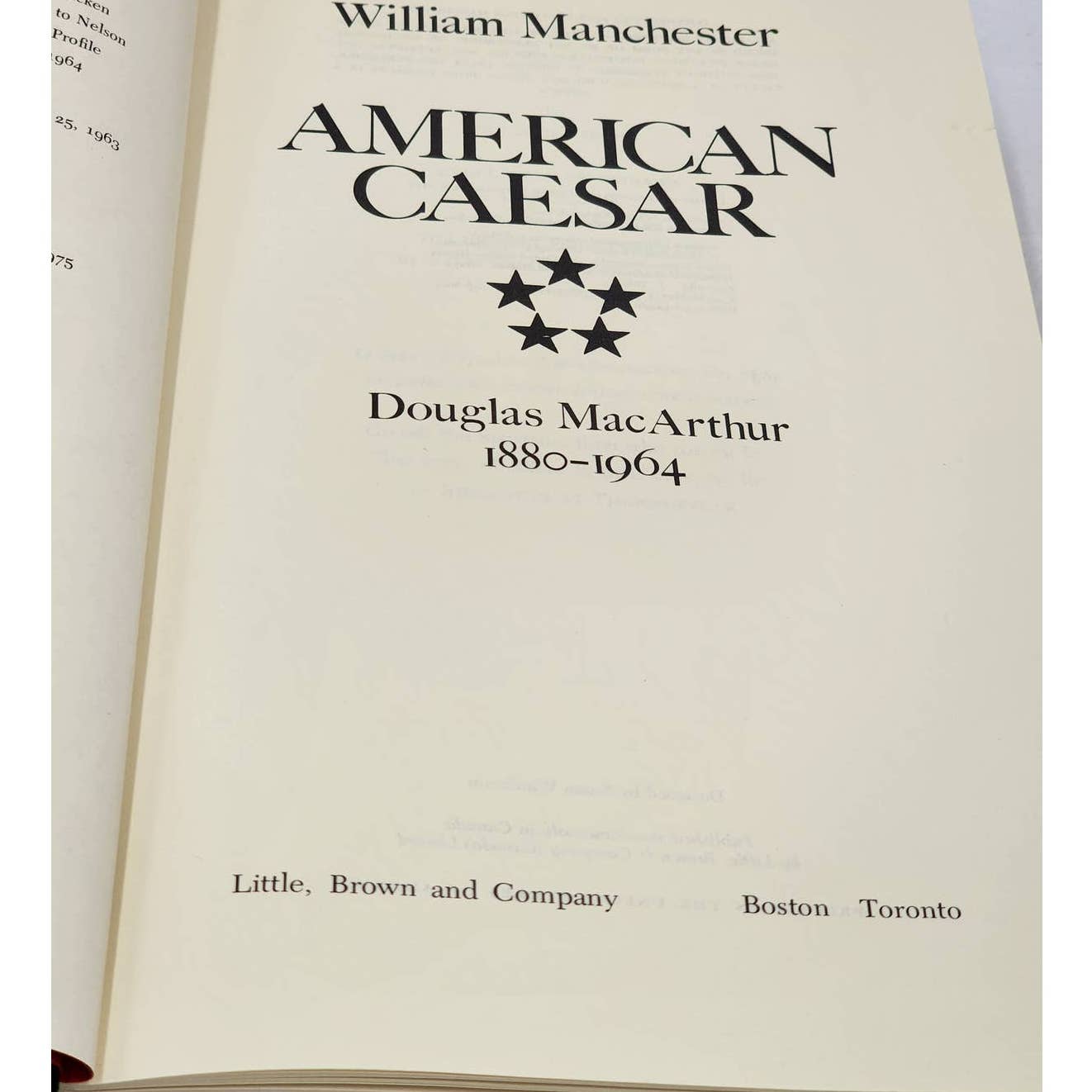 American Caesar Douglas Macarthur 1880-1964 By William Manchester Vintage 1978