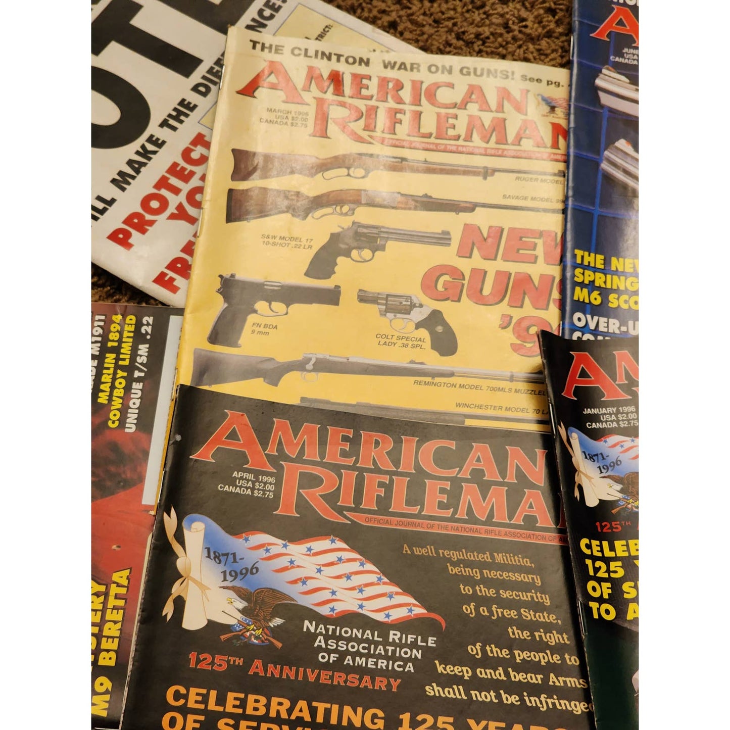 1996 The American Rifleman Magazine Lot 9 Vintage American History Hunting NRA