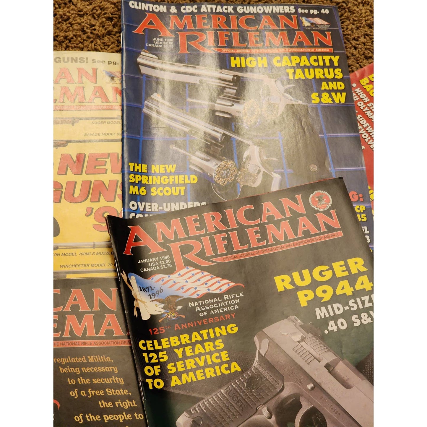 1996 The American Rifleman Magazine Lot 9 Vintage American History Hunting NRA