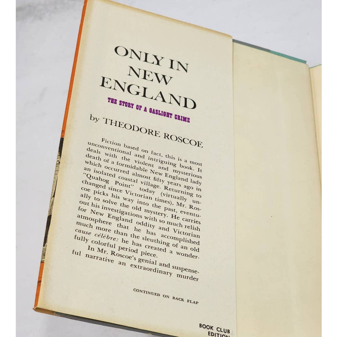 Only In New England By Theodore Roscoe The Story Of A Gaslight Crime 1959