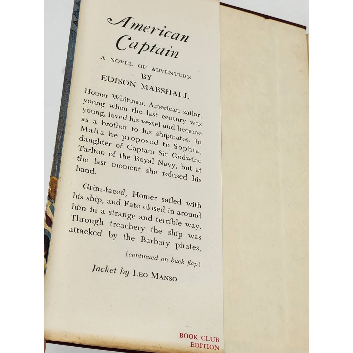 American Captain By Edison Marshall Historical Adventure Seafaring Vintage 1954