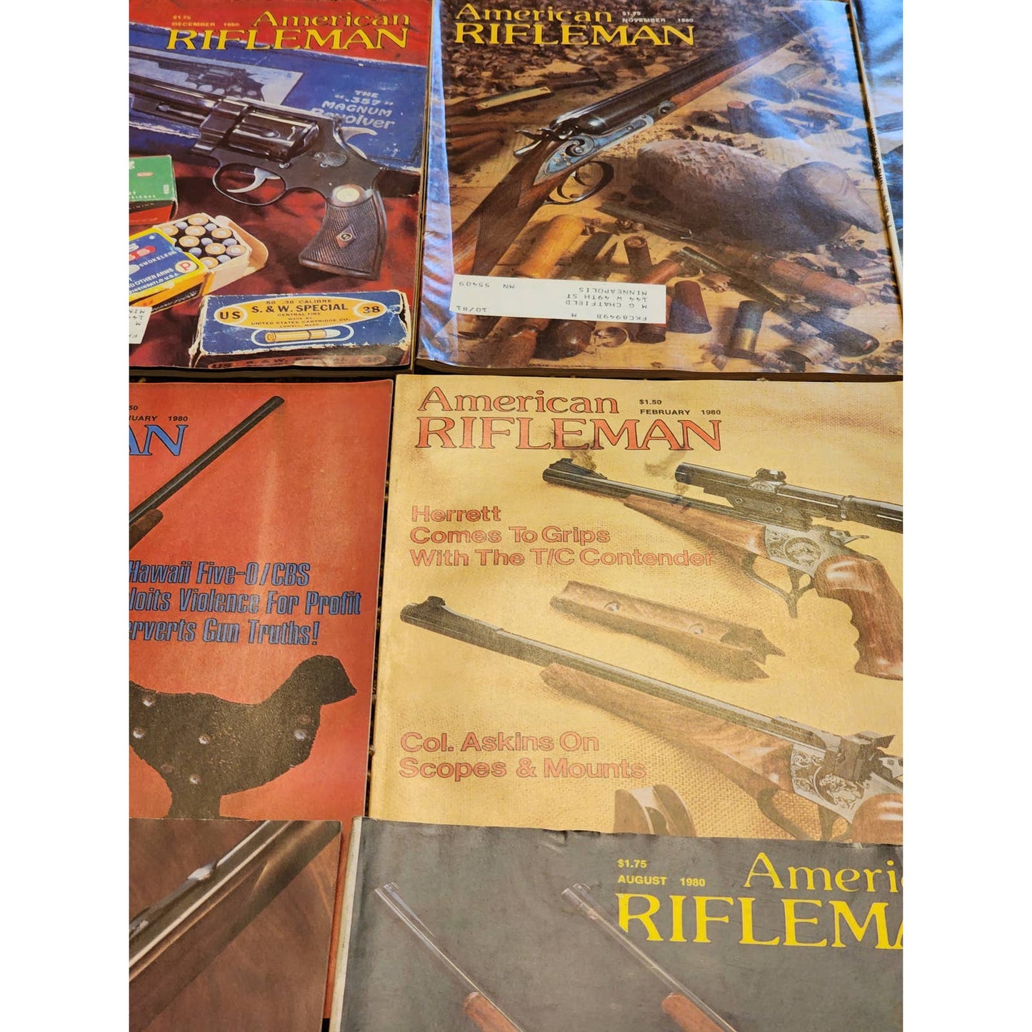1980 The American Rifleman Magazine Lot 12 Vintage American History Hunting NRA