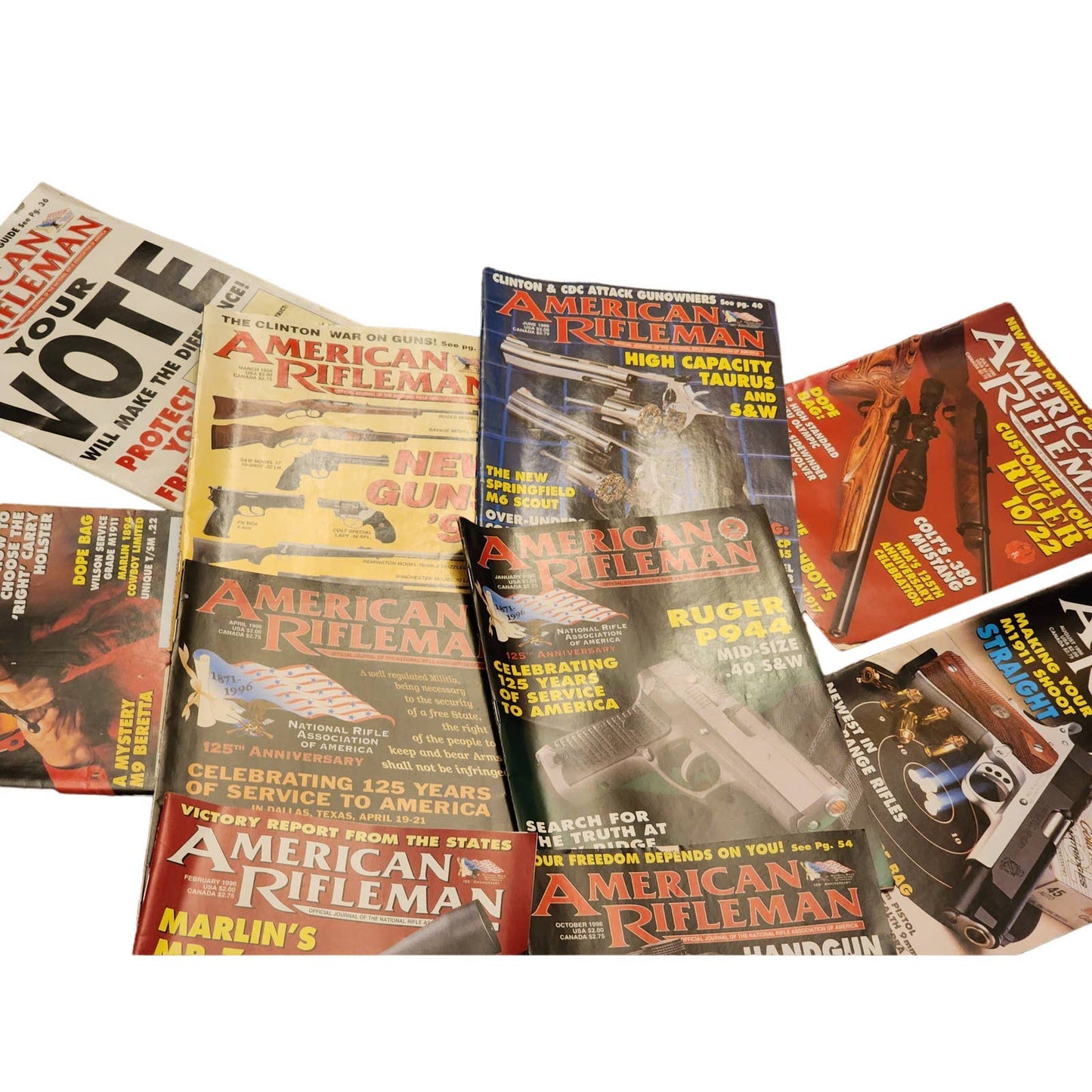 1996 The American Rifleman Magazine Lot 9 Vintage American History Hunting NRA