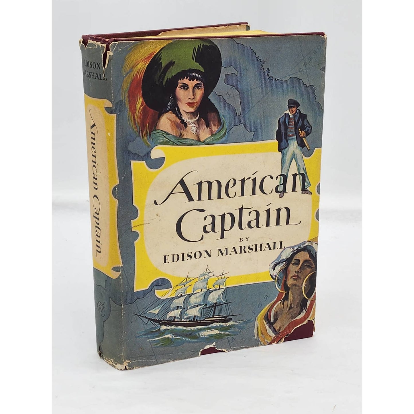 American Captain By Edison Marshall Historical Adventure Seafaring Vintage 1954