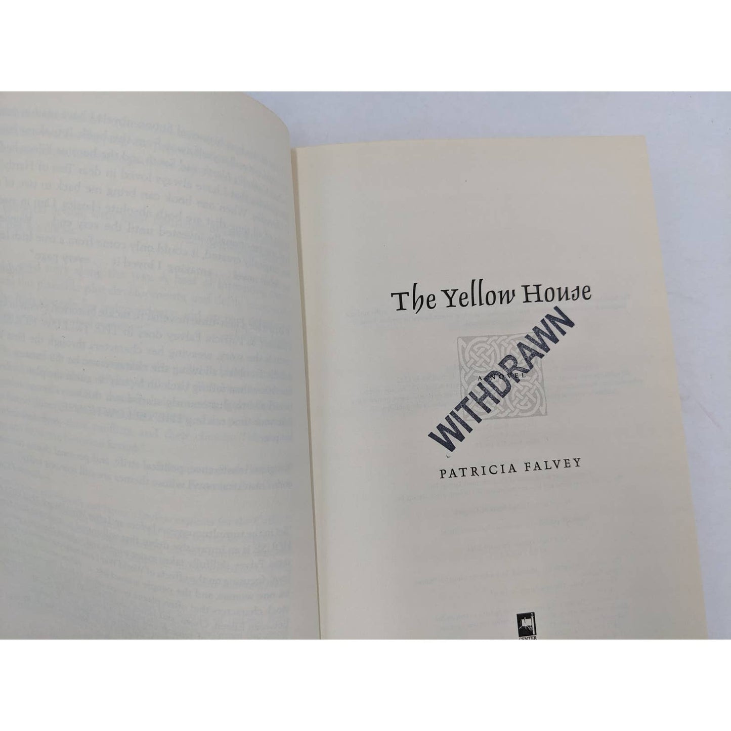 The Yellow House A Novel By Patricia Falvey Best Seller First Trade Edition 2011