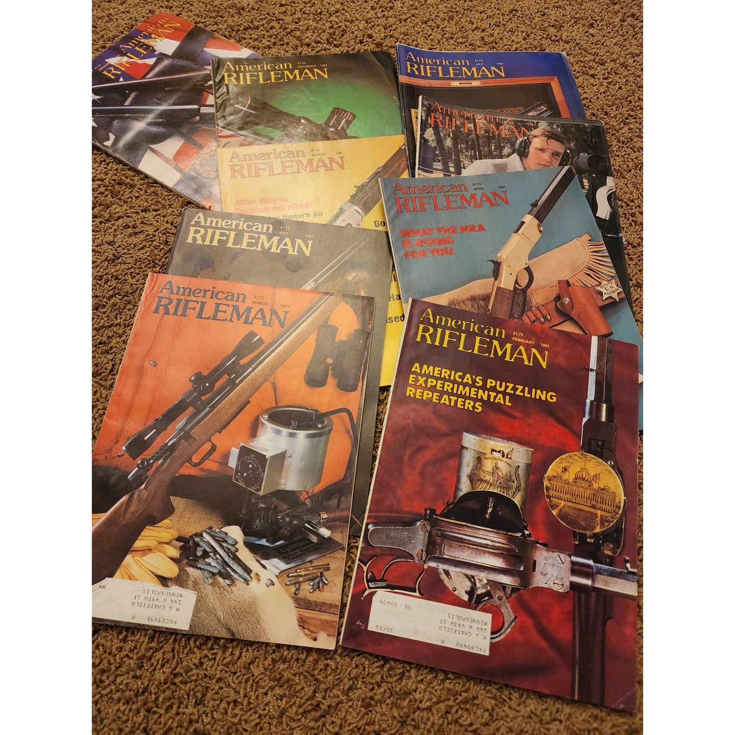 1981 The American Rifleman Magazine Lot 9 Vintage American History Hunting NRA