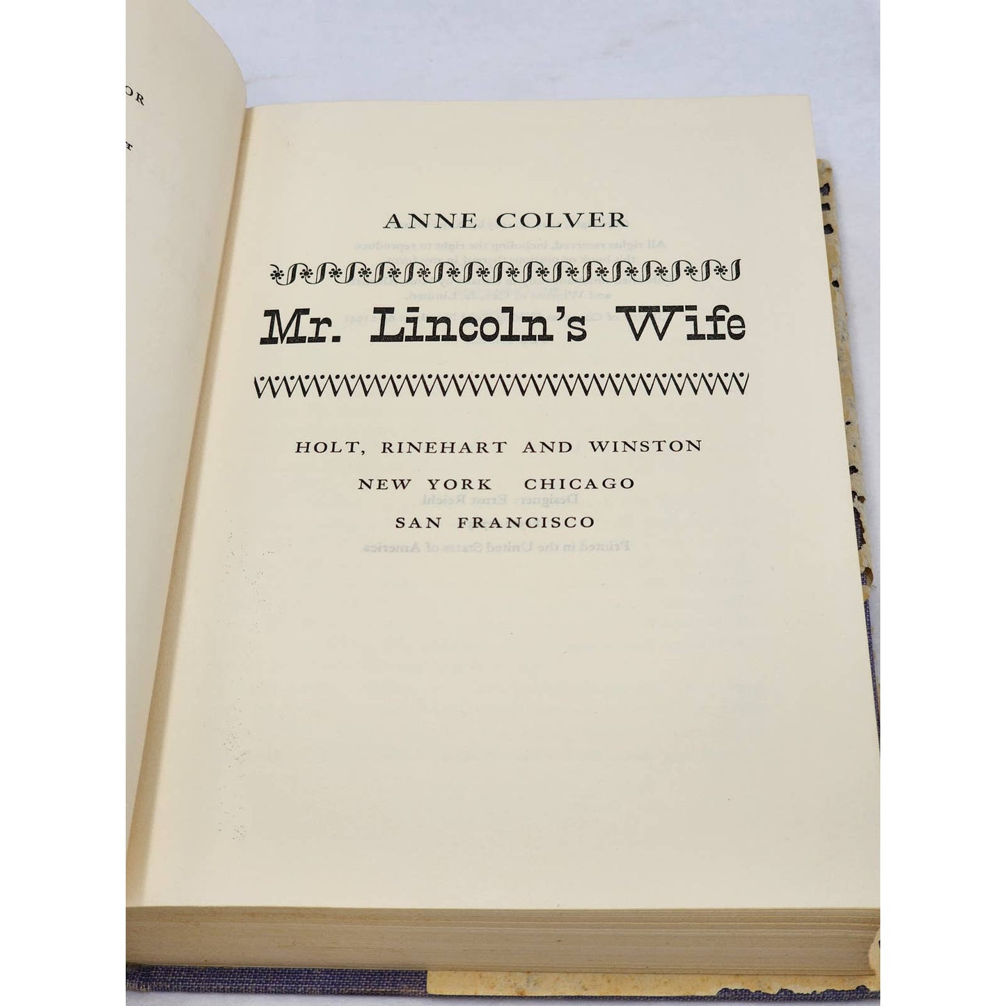 Mr. Lincoln's Wife By Anne Colver Mary Todd Lincoln First Lady Biography Vintage